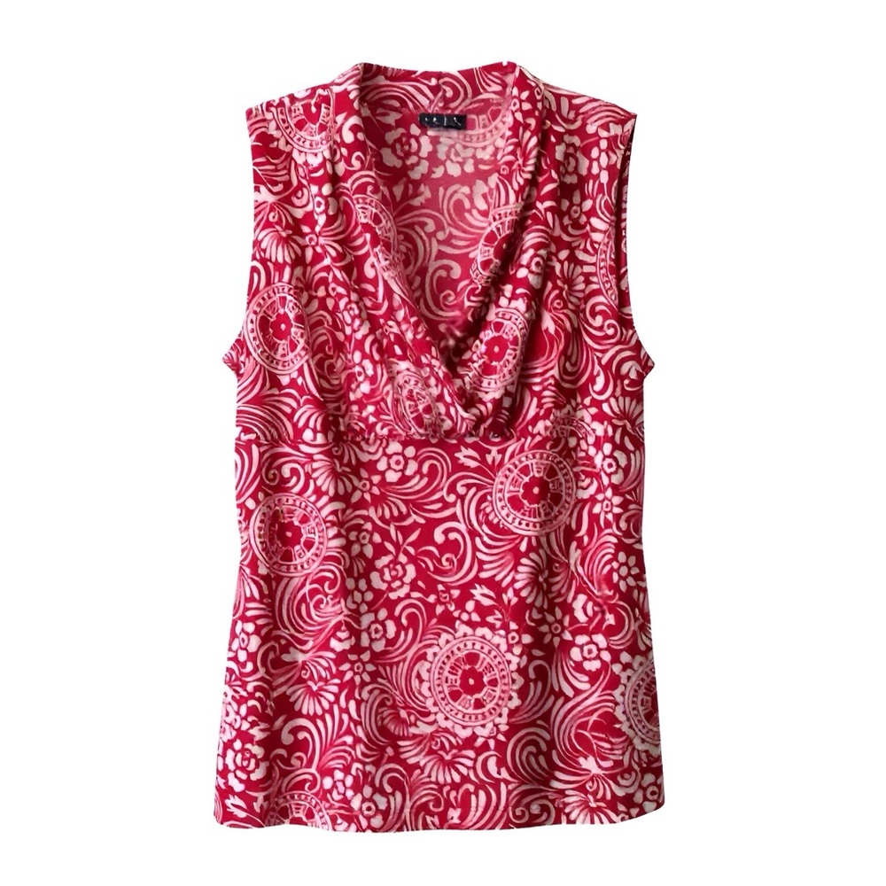 Red Patterned Blouse - image 3